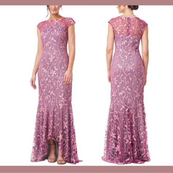 NWT JS Collections [ 12 ] April‎ High-Low Evening Gown in Pale Mauve - Picture 1 of 14